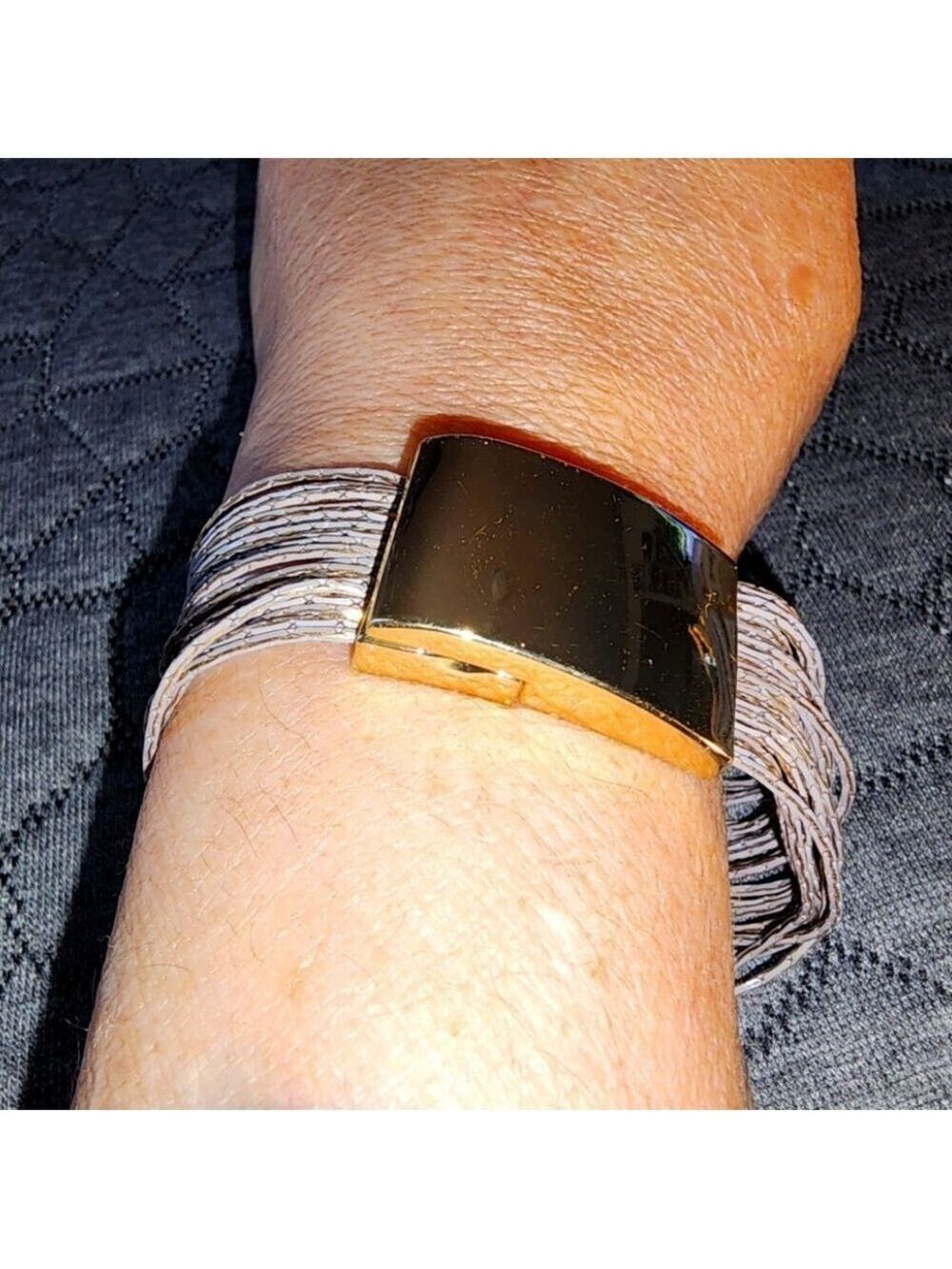 Chico's Gold and Silver Wearable Bracelet NWT Magnetic Closure